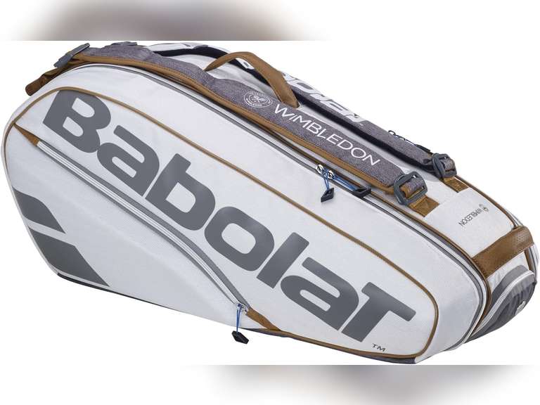 Babolat Pure Wimbledon Racquet Holder x6 Tennis Bag (White), 75 x 32 x 32 cm 120