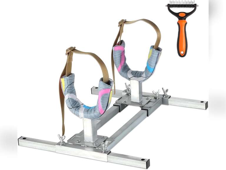 Dog Breeding Stand, Stainless Steel Breeding Stand for Dogs, Shoulder Height 15.7 IN-23.6 IN,Pet Fixed Bracket for Medium to Large Dogs,Adjustable Height and Length,Strong Grooming Breeding Stand M 149