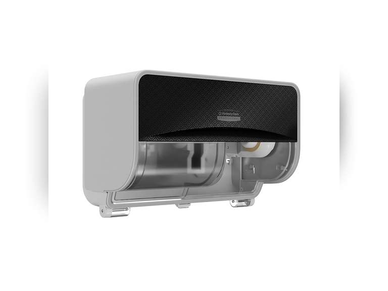 Kimberly-Clark Professional ICON Coreless Standard Roll Toilet Paper Dispenser 2 Roll Horizontal (58722), with Black Mosaic Design Faceplate; 1 Dispenser and Faceplate per Case 60