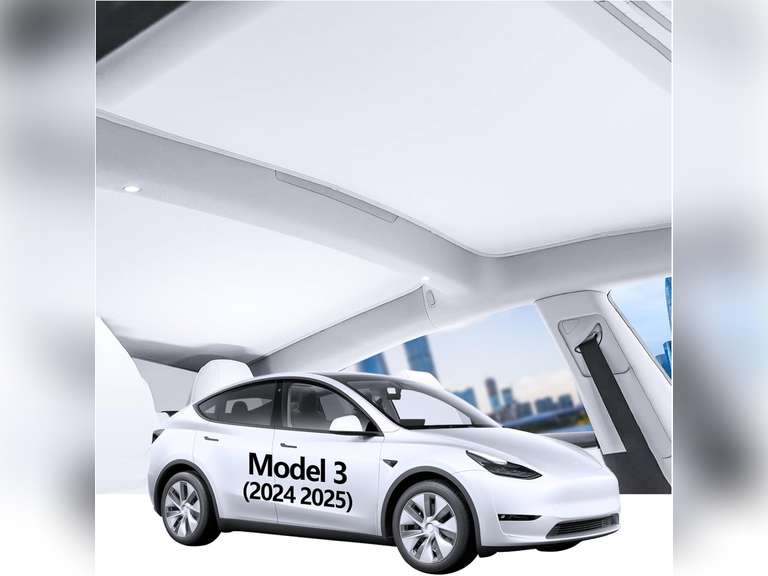 BASENOR 2025 2024 Tesla Model 3 Sunshade, Heat Insulating Glass Roof Shield, Retractable Top Window Sun Protection, Sliding Roof Blocking Cover for Model 3 Highland Grey BASENOR 2025 2024 Tesla Model 3 Sunshade, Heat Insulating Glass Roof Shield, Retractable Top Window Sun Protection, Sliding Roof Blocking Cover for Model 3 Highland Grey