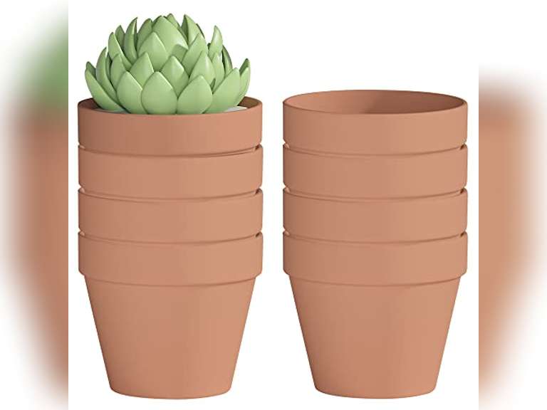 Fcacti Terra Cotta Pots with Drainage Hole - 8 Pack 4.6 Inch Clay Pot Ceramic Pottery Planter Cactus Flower Pots Succulent Pot, Great for indoorourdoor Plants, Crafts and Wedding Favor 23