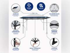 E-Z UP 13x13 ONE-UP Instant Canopy Tent Pop Up Outdoor Shade Tent with Vented Top, Adjustable Height & Roller Bag 169