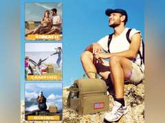 ATRIPACK 2 Compartment Lunch Bag for Men Adult, Tactical Lunch Box Leakproof Insulated Large Cooler Bag for Work with Adjustable Shoulder Strap Flag Double Layer Lunch Pail Brown 32