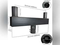 (No screws)Bullhorn Light Bracket with 2 Tenon Adapters 2-3/8,180 Degree Double Bull Horn Mounting Arm for Round Pole, Heavy Duty Low Profile Bullhorn for Led Parking Lot Lighting, Shoebox Lights (Black) 80