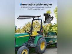 KEMIMOTO Tractor Canopy for ROPS, Tractor Sun Shade for Lawn Mower with 2" x 2" or 2" x 3" ROPS, Compatible with Kubota, John Deere, Cub Cadet, Adjustable Angle UV Rays Protection(some screws might be missing) 190