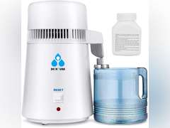 DC HOUSE 1 Gallon Water Distiller Machine, 750W 4L Pure Distilled Water Maker Machine for Home Countertop Table Desktop, Drinking Purifier for Home Kitchen CPAP Hmidifiers with Pastic Container 79