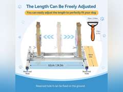 Dog Breeding Stand, Stainless Steel Breeding Stand for Dogs, Shoulder Height 15.7 IN-23.6 IN,Pet Fixed Bracket for Medium to Large Dogs,Adjustable Height and Length,Strong Grooming Breeding Stand M 149