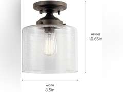 Kichler Lighting 44033OZ Winslow 1 Light 9 inch Olde Bronze Semi Flush Light Ceiling Light 77