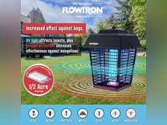 Flowtron Electric Bug Zapper 1/2 Acre Outdoor Insect Control with Dual Lure Method, 15W UV Light & Octenol Attractant for Fly & Mosquito, 5600V Kill Grid, Made in USA, UL Certified 50
