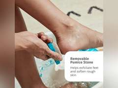 Homedics Bubble Mate Heated Foot Spa Bubble Foot Massager with Raised Massage nodes and Removable Pumice Stone 30