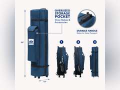 E-Z UP 13x13 ONE-UP Instant Canopy Tent Pop Up Outdoor Shade Tent with Vented Top, Adjustable Height & Roller Bag 169