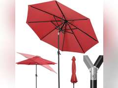 Tempera Patio Market Outdoor Table Umbrella with Push Button Tilt and Crank,Large Sun Umbrella with Sturdy Pole&Fade resistant canopy,Easy to set 34