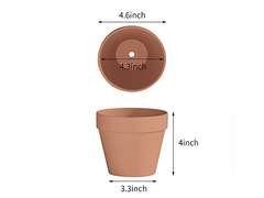 Fcacti Terra Cotta Pots with Drainage Hole - 8 Pack 4.6 Inch Clay Pot Ceramic Pottery Planter Cactus Flower Pots Succulent Pot, Great for indoorourdoor Plants, Crafts and Wedding Favor 23