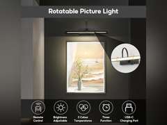 16" Picture Lights for Wall Battery Operated with Remote and Timer, Wireless Art Lights for Paintings, Rechargeable Wall Sconce, Dimmable Lighting for Canvas, Gallery Artwork, Portraits, Black 40