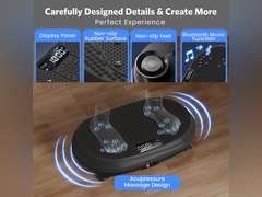 Vibration Plate Exercise Machine, Vibrating Fitness Platform for Lymphatic Drainage, 450 lbs Capacity Full Body Shaker Workout Equipment, Bluetooth Shaping Vibrate Plate, Board Sport for Home Exercise(missing parts) 76