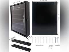 Shadow Box Frame Display Case 12x16 with Removable Shelves, Deep Memory Box Trinket Knick Knack Shelf Cabinet for Collector, Keepsake Coins Military Medals Wedding Flowers Black 40