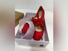 MAIERNISI JESSI Women's Bowknot Mary Jane Block Heel Round Pumps Closed Toe Dress Shoes size 9 34