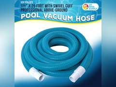 U.S. Pool Supply 1-1/2" x 25 Foot Professional Above Ground Swimming Pool Vacuum Hose with Swivel Cuff - Removable Cuff, Cut to Fit - Compatible with Filter Pumps, Filtration Systems, Chlorinators 30