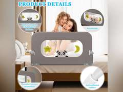 (Similar)Baby Bed Guard Rail for Toddler - Adjustable Heights, Swing Down Bedrail, Extra Tall Child Safety Side Railing Guards for Kids - Toddler Bed Rail for Queen, King, Twin, and Bunk Size Beds (32 inch) 34