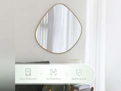 Irregular Wall Mirror Metal Gold Framed Wall Mirror for Living Room Bedroom Bathroom Entryway Wall Decor 31.5"*32" BKS002Gold 130