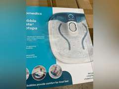 Homedics Bubble Mate Heated Foot Spa Bubble Foot Massager with Raised Massage nodes and Removable Pumice Stone 30