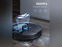 Robot Vacuum and Mop Combo, 3500Pa Robotic Vacuum with 3.5L Self Emptying Station, 250 mins Runtime, LIDAR Navigation, WiFi/APP/Alexa Control, Ideal for Pet Hair, Carpet and Hard Floor 300