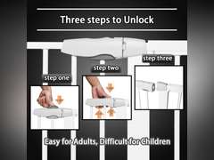 Choice Awards Winner 104.65"-116.38" Baby Gate for Stairs Dog Gate for Doorways Pressure Mounted Self Closing Pet Gates for The House Indoor Auto Close Safety Baby Gate Extra 185