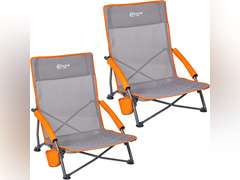 PORTAL Beach Chairs for Adults Camping Low Lightweight Portable Chair with Cup Holder Mesh Back Carry Bag for Outdoor Sand Lawn Travel Picnic Festival Concert, 350LBS 80