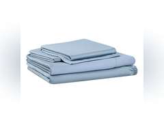 White,Allswell Soft & Silky 4-Piece Blue Illusion Rayon Derived from Bamboo Sateen Bed Sheet Set, Full 49