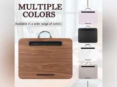 Portable Laptop Desk Fits Up to 16 Laptops, with Tablet Slot, Built-in Cushion, Great for Home & Office,Lap Desk for Laptop,Lap Desk with Cushion (Brown, Medium) 21