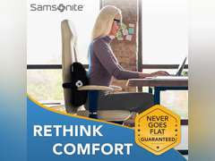 SAMSONITE Lumbar Support Pillow For Office Chair and Car Seat, Perfectly Balanced Memory Foam , Versatile Use Lower Back Cushion 22