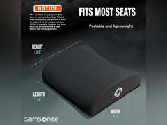 SAMSONITE Lumbar Support Pillow For Office Chair and Car Seat, Perfectly Balanced Memory Foam , Versatile Use Lower Back Cushion 22
