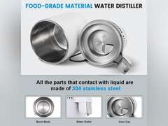 DC HOUSE 1 Gallon Water Distiller Machine, 750W 4L Pure Distilled Water Maker Machine for Home Countertop Table Desktop, Drinking Purifier for Home Kitchen CPAP Hmidifiers with Pastic Container 79