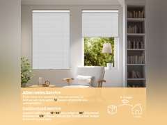 No Tools Cordless Aluminum Mini Blinds for Windows 1" No Drill Metal Room Darkening Horizontal Window Blinds No Screws Venetian Custom Window Shades for Home Office Door,White 50