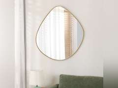 Irregular Wall Mirror Metal Gold Framed Wall Mirror for Living Room Bedroom Bathroom Entryway Wall Decor 31.5"*32" BKS002Gold 130