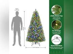 Similar model. SHareconn 6ft Prelit Premium Artificial Classic Spruce Christmas Tree with Remote Control,Timer, and 330 Warm White & Color LED Changing Lights, 952 Branch Tips, Perfect Choice for Xmas Decoration6 FT 110