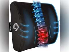 SAMSONITE Lumbar Support Pillow For Office Chair and Car Seat, Perfectly Balanced Memory Foam , Versatile Use Lower Back Cushion 22