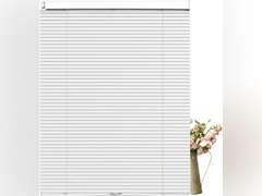 No Tools Cordless Aluminum Mini Blinds for Windows 1" No Drill Metal Room Darkening Horizontal Window Blinds No Screws Venetian Custom Window Shades for Home Office Door,White 50