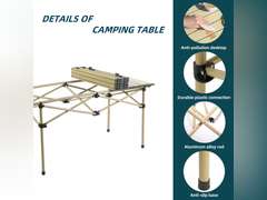 (Similar)Folding Camping Table, Portable Beach Table,with Portable Bag Suitable for Indoor, Outdoor, Camping, Backyard, Party, Patio, The Yellow Camping Table at The Beach 39