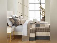 SahSahCasa 120"x120" 100% Cotton Oversized California King Bedspread Coverlet Quilt Set, Cal King Quilted Bedspread Extra Large Quilt, XL Bed Spread Lightweight Comforter, 3pc, Charcoal/Beige/Brown 180