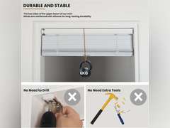 No Tools Cordless Aluminum Mini Blinds for Windows 1" No Drill Metal Room Darkening Horizontal Window Blinds No Screws Venetian Custom Window Shades for Home Office Door,White 50