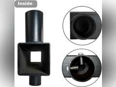 (No screws)Bullhorn Light Bracket with 2 Tenon Adapters 2-3/8,180 Degree Double Bull Horn Mounting Arm for Round Pole, Heavy Duty Low Profile Bullhorn for Led Parking Lot Lighting, Shoebox Lights (Black) 80