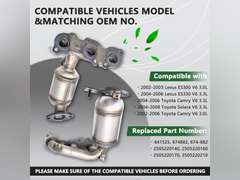 Front Left & Right Catalytic Converter Compatible with 2002-2006 Toyota Camry, 2002 2003 Lexus ES300 V6 3.0L 2004-2007 2008 Solara 2004 2005 2006 Camry ES330 V6 3.3L Direct-fit(EPA Compliant) 110