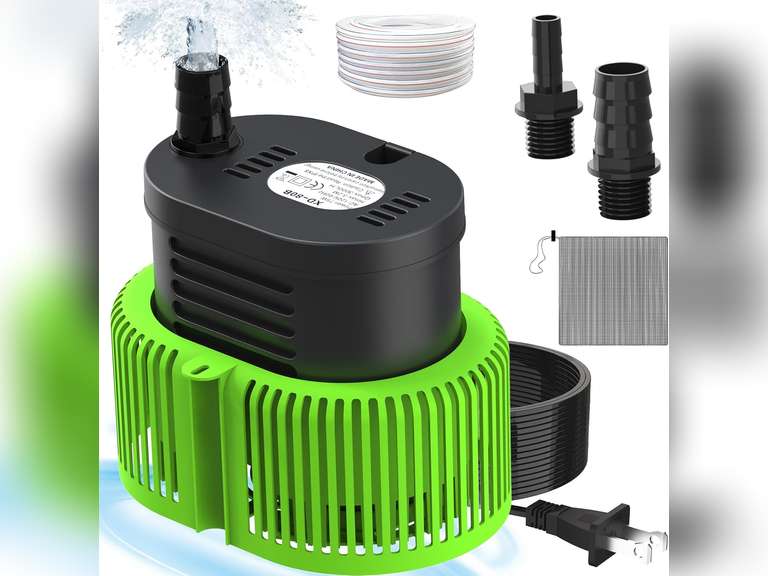 Pool Cover Pump above Ground - Submersible Water Sump Pump Swimming Water Removal Pumps, with Drainage Hose & 25 Feet Extra Long Power Cord, 850 GPH inGround, 3 Adapters 33