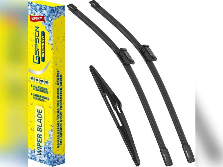 GSPSCN 3 Wipers For Benz GL-Class 2013-2016 GL450 GL350 GL550  ML-Class 2012-2015 ML350 ML550 ML63  GLE-Class 2016-2017 Original Equipment Wiper Blades 26"+22"+12" (Set of 3) 19