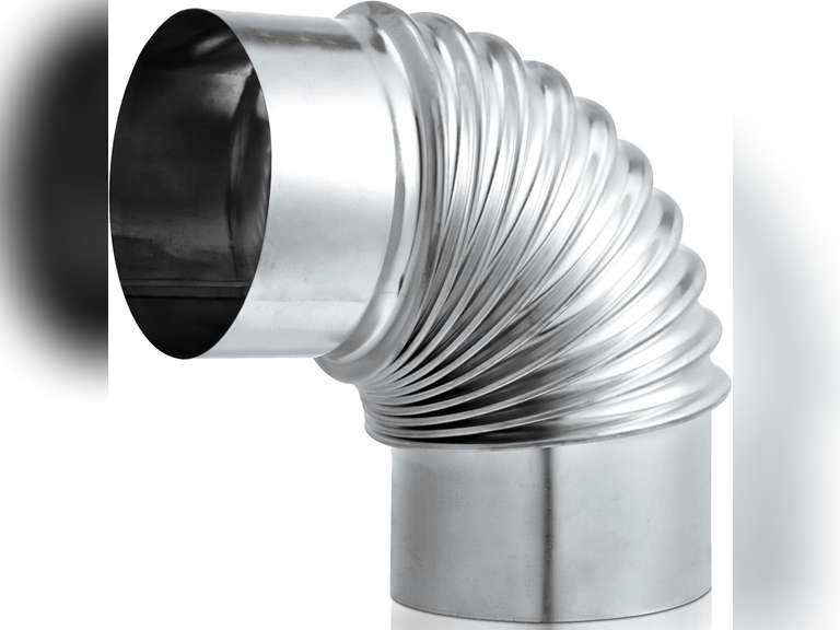 Hicarer 1 Pcs 4 Inch 90 Degree Galvanized Dryer Elbow Vent Tube Connector Adjustable Dryer Vent Elbow Connector for 4" HVAC Duct Pipe Hose Ductwork 18