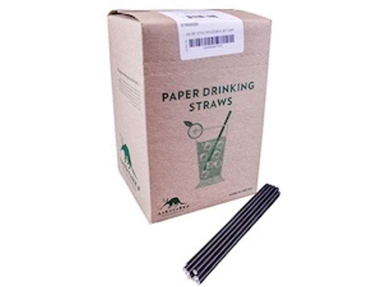 7.75" Black Paper Bar Stir Straws 100