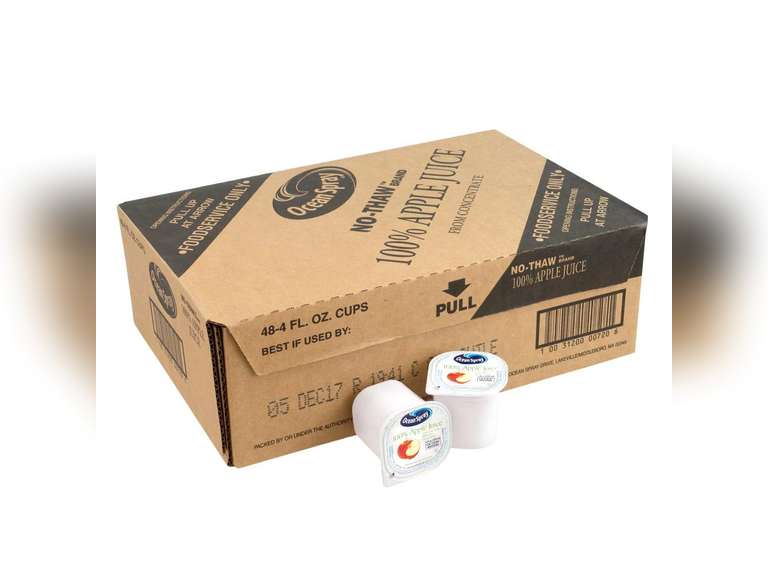 Ocean Spray Ocean spray apple juice cups 48-Pack Decaffeinated Apple Juice Single-Serve Cider, Best by: 18 NOV 2025 74