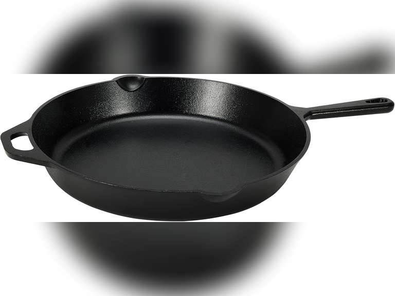 Amazon Basics Pre-Seasoned Cast Iron Skillet, Oven Safe, Even Heating, Heavy-Duty & Large, 15-Inch, Black 45