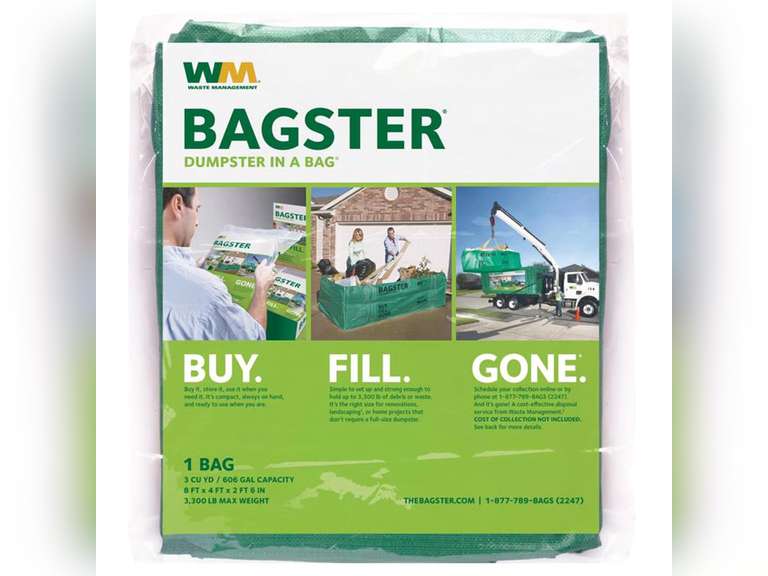 WM Bagster 606 gal Dumpster In A Bag Open 1 pk 32